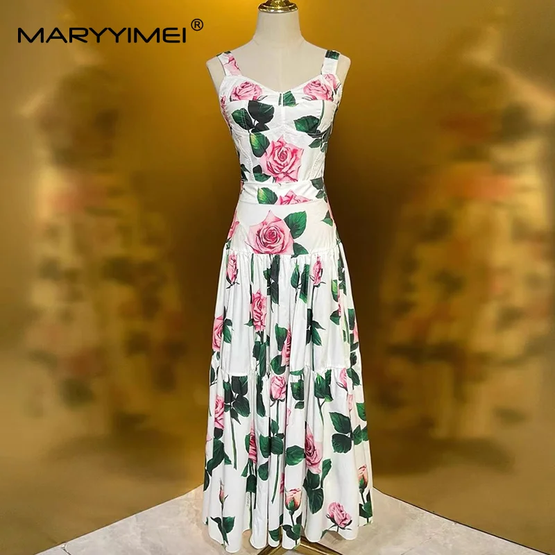 Romper Floral Print - MARYYIMEI Setelan Fashion Berpotongan Lipit Motif