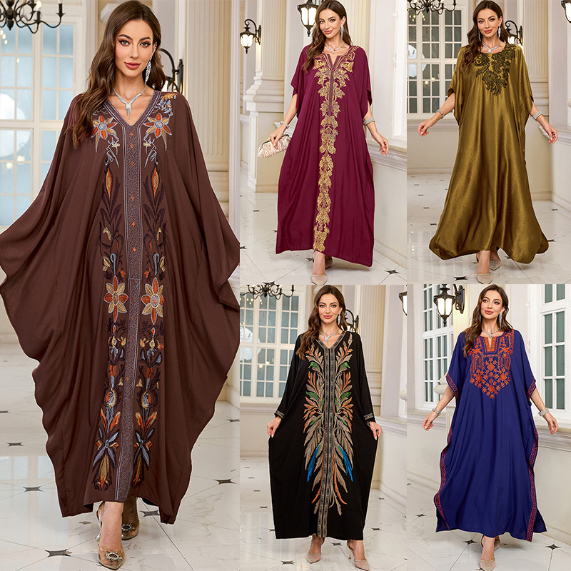 Cover Up Kaftan - Gaun Kaftan Panjang Bordir Wanita Ukuran