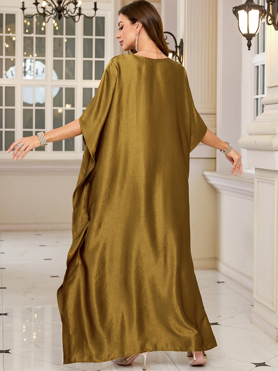 Gaun Kaftan Panjang Bordir Wan - Cover Up Kaftan ulasan dan harga